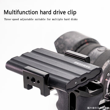 Camera rabbit cage hard drive clamp