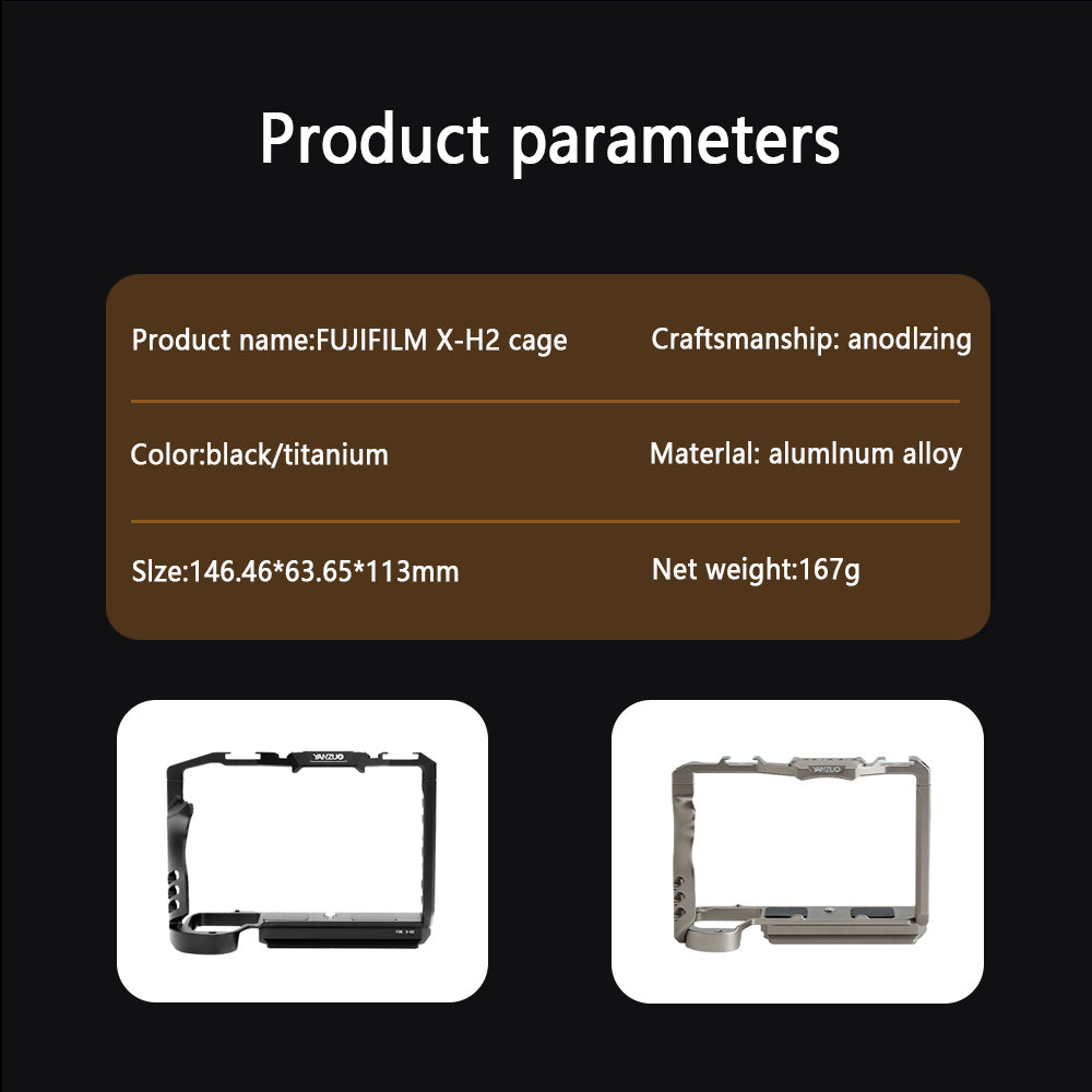 Camera cage for Fujifilm X-H2/X-H2S