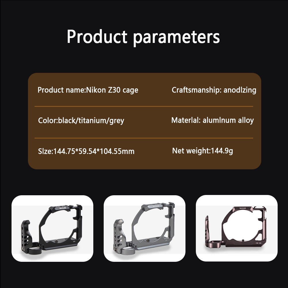 Camera cage for Nikon Z30
