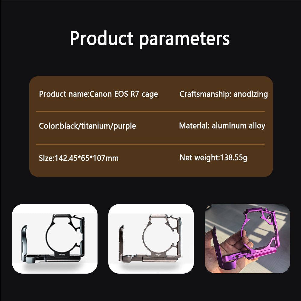Camera cage for Canon EOS R7