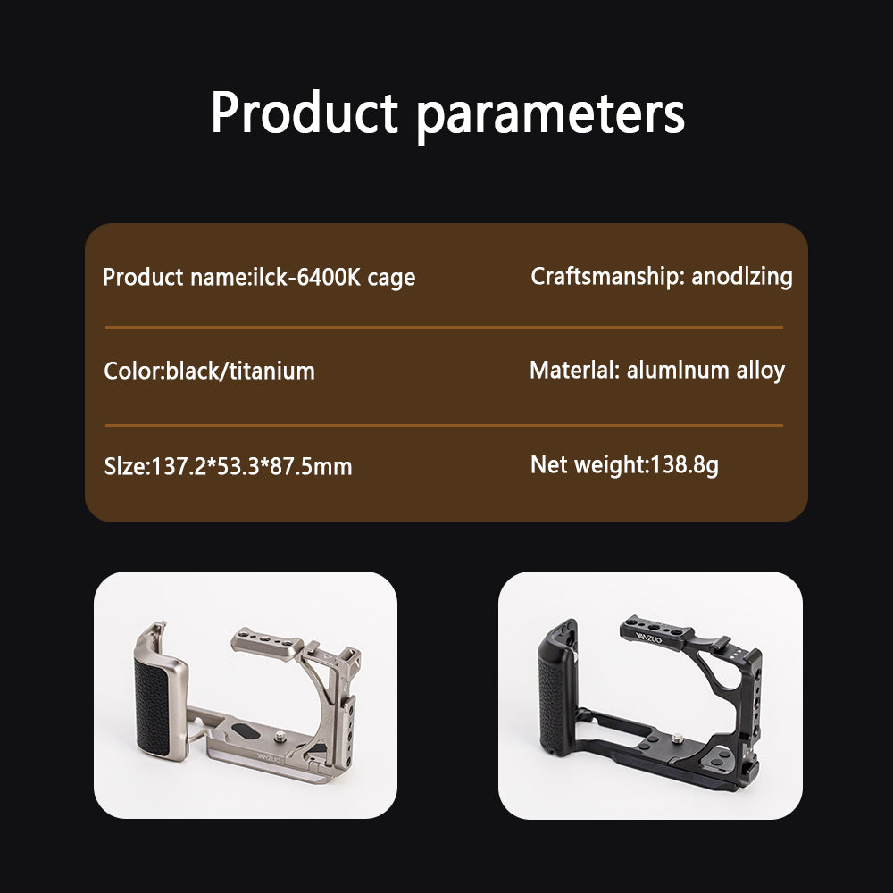 Camera cage for sony ILCE-6400K/6300