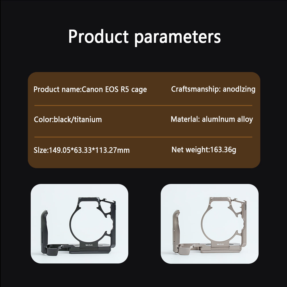 Camera cage for Canon EOS R5/R5C