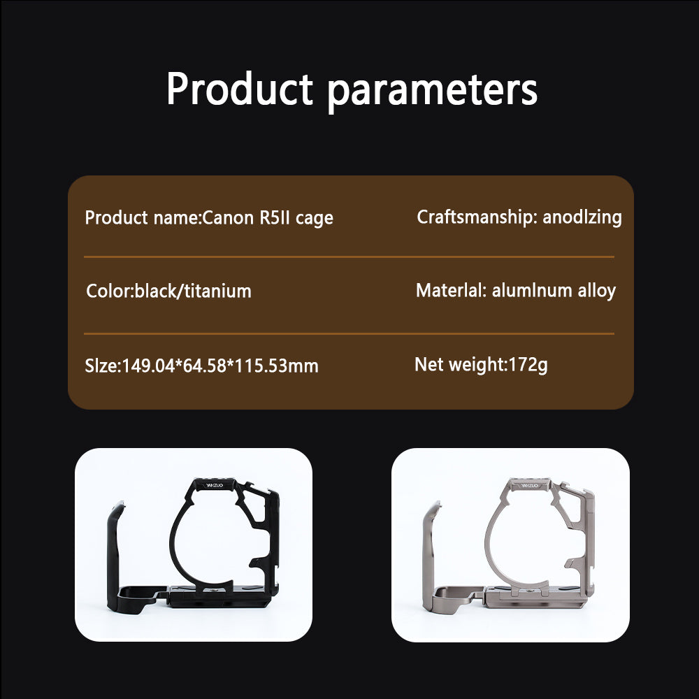 Camera cage for Canon EOS R5 mark II