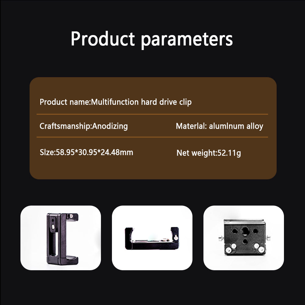 Camera rabbit cage hard drive clamp