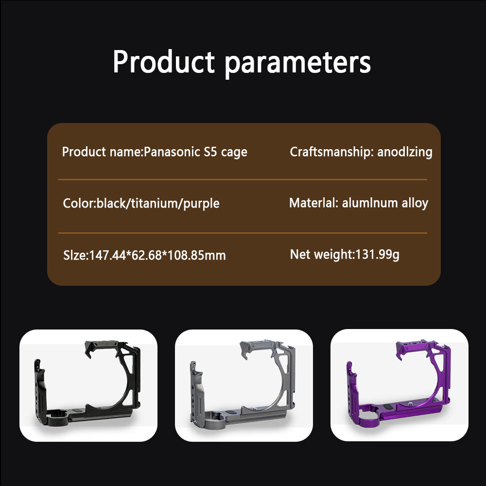 Camera cage for Panasonic LUMIX S5